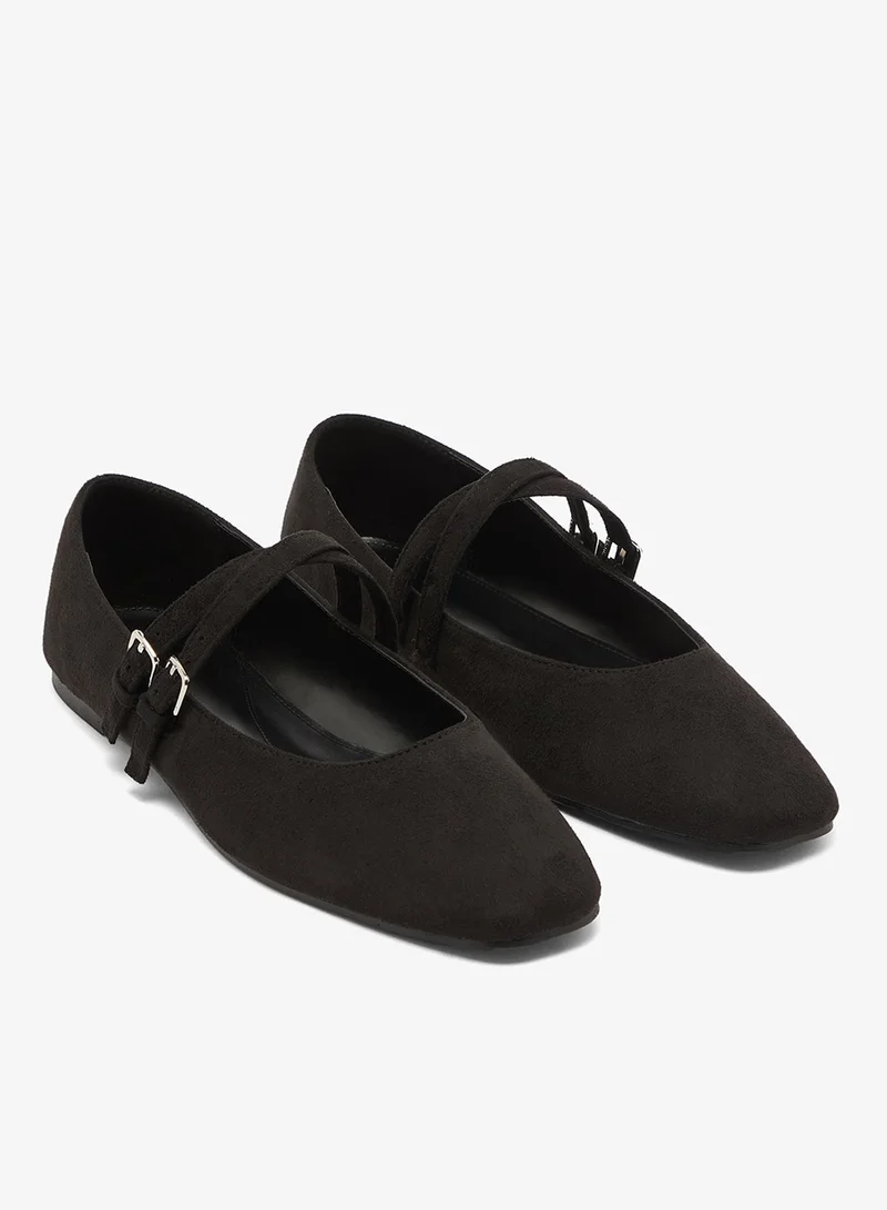 Ginger Classic Suede Double Strap Mary Janes