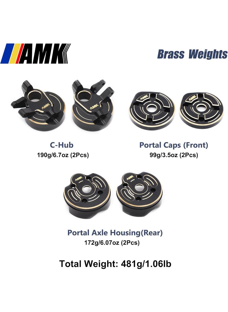 AMK - AMK SCX10 III Brass Kit 11lb 19 Capra Steering Knuckle Front Caps Rear Portal Axle Housing for 110 RC Crawler Axial SCX10 Upgrades AR45P UTB10 Vanquish F9 CP44 - Image 1