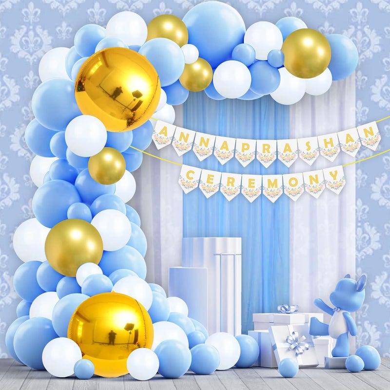Party Propz Party Propz Annaprashan Decoration Items 75pcs Rice Ceremony Decorations Items Annaprasana Backdrop Baby Rice Ceremony Decorations Annaprasana Decoration Backdrop Annaprashan BannerCardstock - Image 1