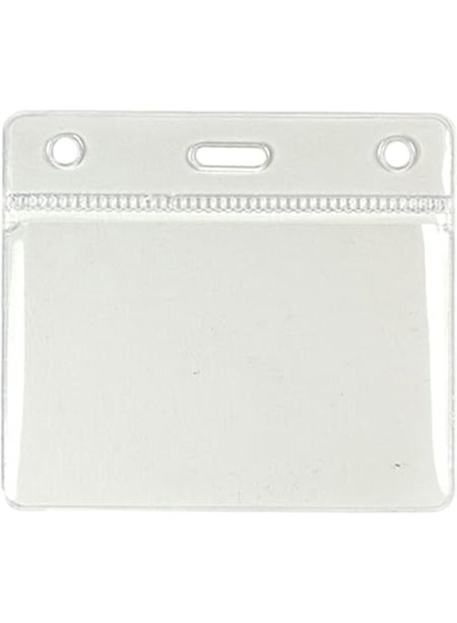 Customcard 60 x 90 mm Pocket ID Badge Plastic Wallet - Clear 10pcs - Image 2