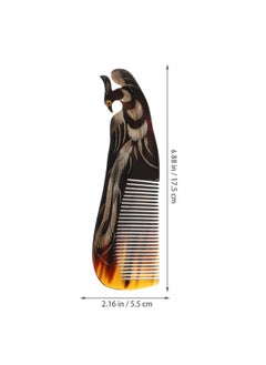 EXCEART Xceart 2Pcs Buffalo Ox Horn Comb Handmade Engraving Anti Static Detangling Hair Massage Horn Comb For Men Women Kids (Random Color)  - Image 3
