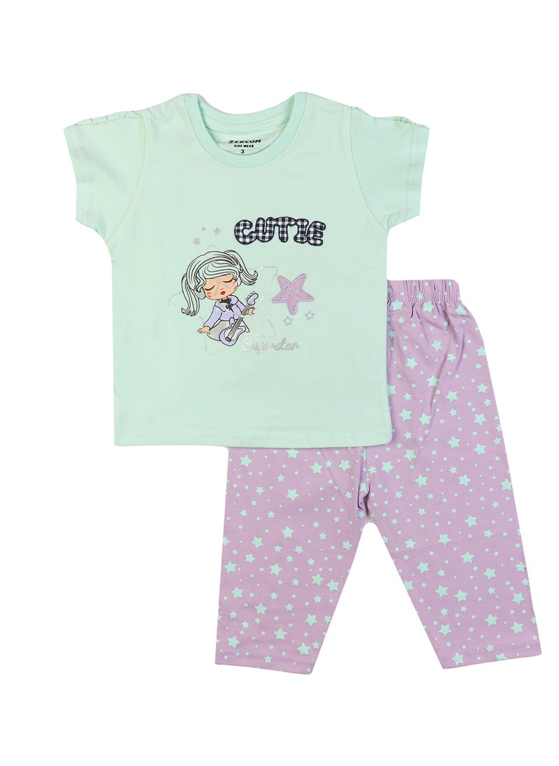Zercon Summer Pajama Set for   Girls  - Image 1