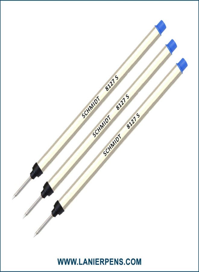 Lanier Pens Pack of 3 - Schmidt 8127 S Capless System Rollerball Refill Blue Ink Medium Tip - Image 2