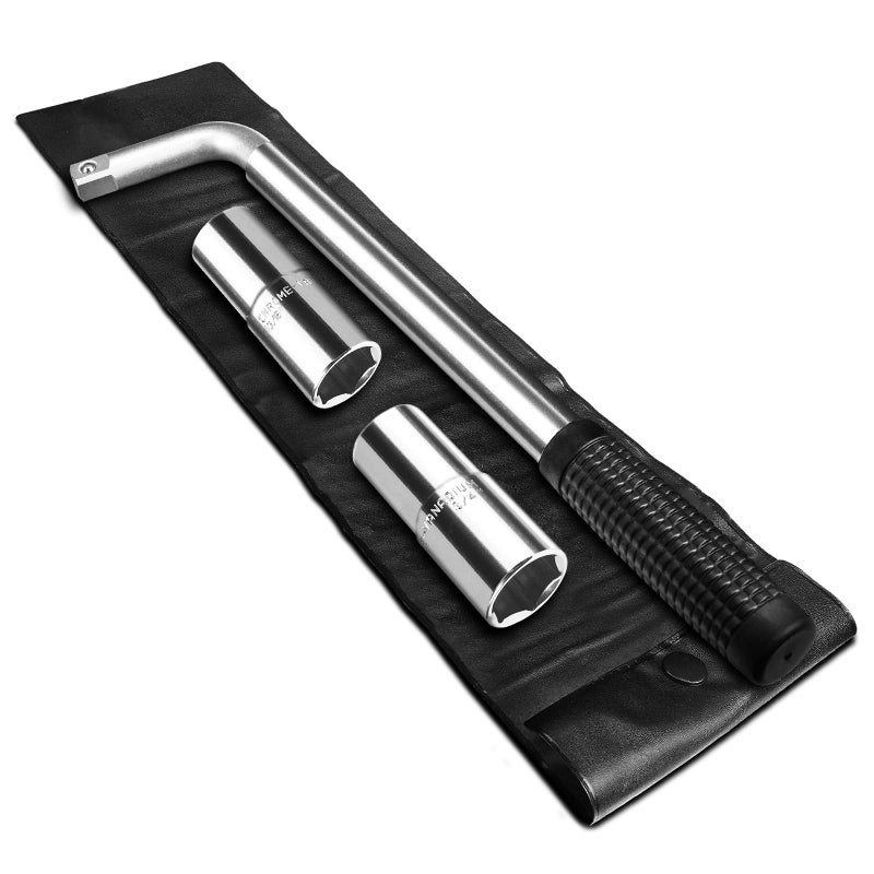 pgroup Telescoping Lug Wrench, Extended Lug Wheel Wrench with 17mm/19mm(3/4â€), 21mm(13/16â€)/22mm(7/8â€) Chrome Vanadium Steel Sockets for Car, Truck, Vans - Image 1