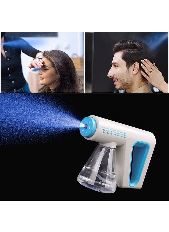 Generic - Nano Atomizer Sprayer Wireless Blue Light Handheld Rechargeable Disinfectant Fogger Machine 300ml/11oz Capacity 2 Levels Adjustment Sanitizing Fogger Sprayer Nano Spray Machine Humidifier - Image 1