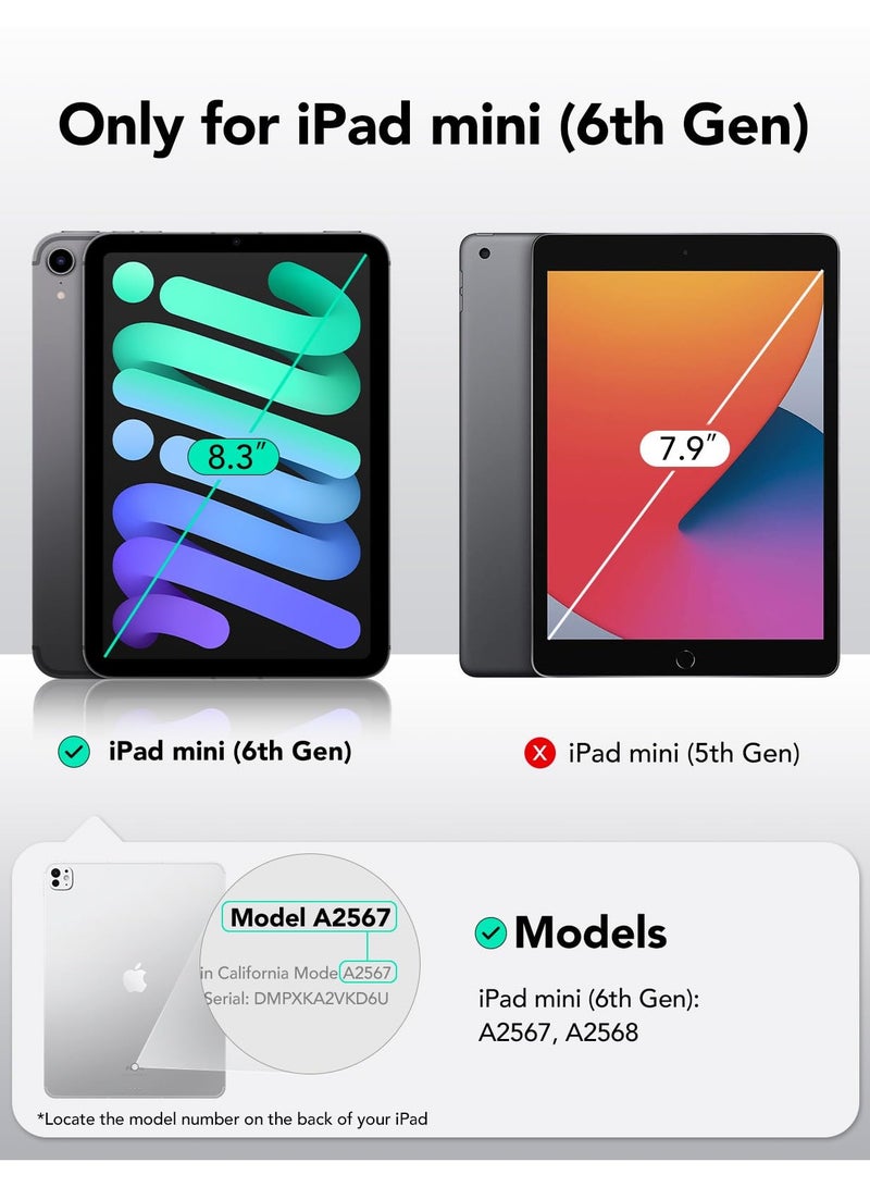 Green Tiger iPad Mini 6 Case with Boost Stand, iPad Mini 6 Case 2021 8.3 Inch 3 Stand Modes, Thin and Lightweight, Yellow-Resistant, iPad Mini Case, Transparent - Image 2