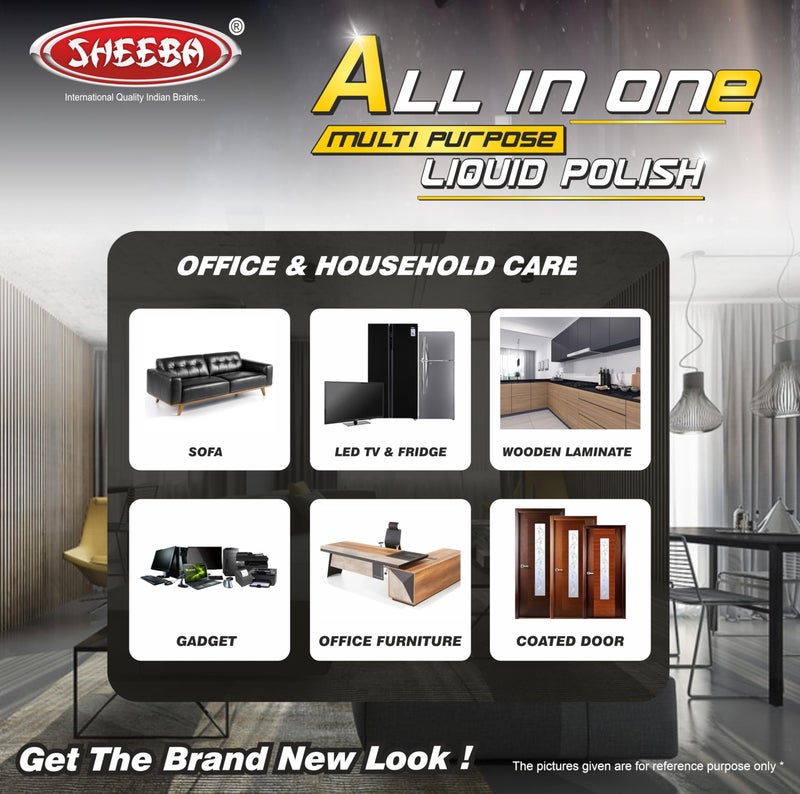 SHEEBA All in One Multipurpose Liquid Polish for Car, Motorbike, Scooter, Household, Office Care | High Gloss | Easy Application | For Interior & Exterior Surfaces -2500mL with Applicator Pad. - Image 5