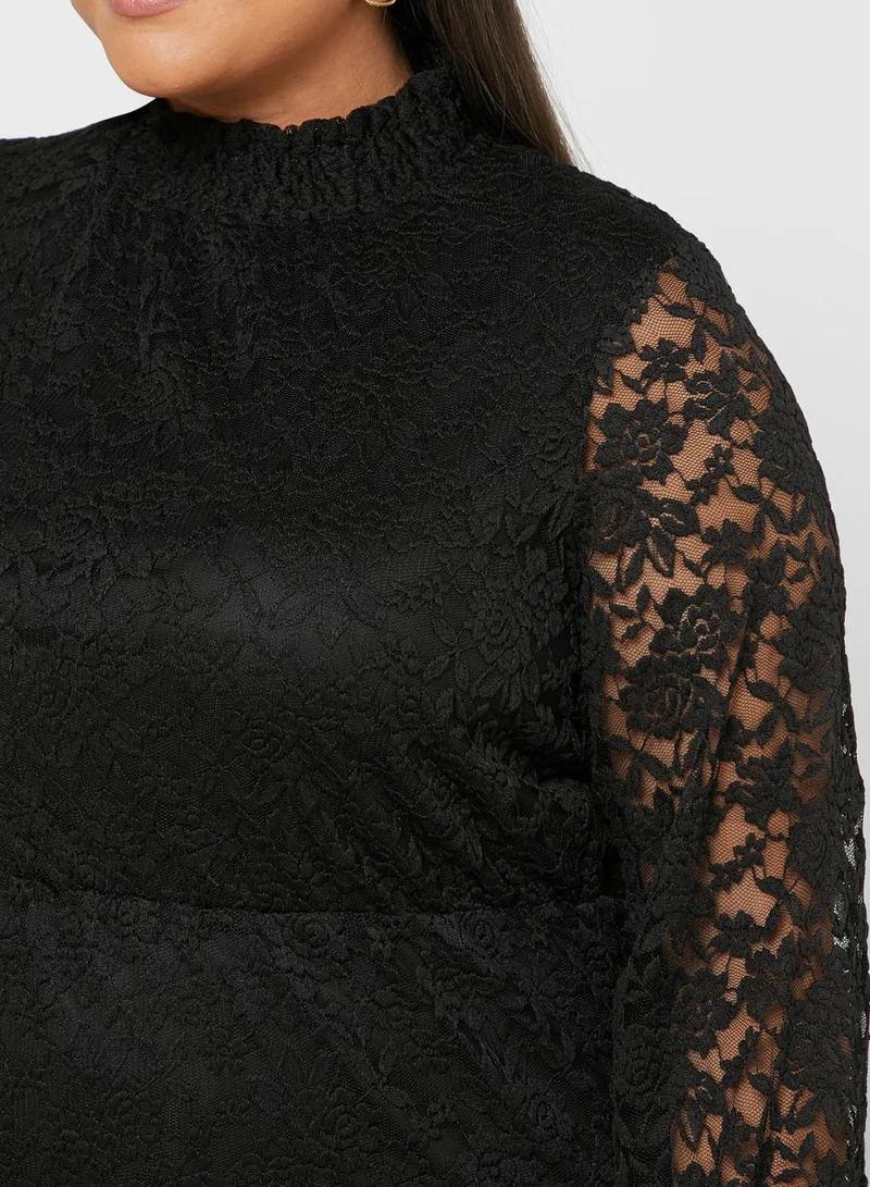 Only Carmakoma High Lace Detail Dress