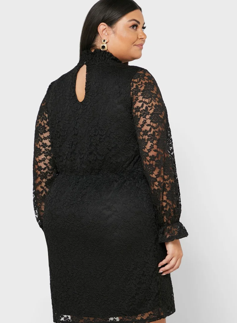 Only Carmakoma High Lace Detail Dress