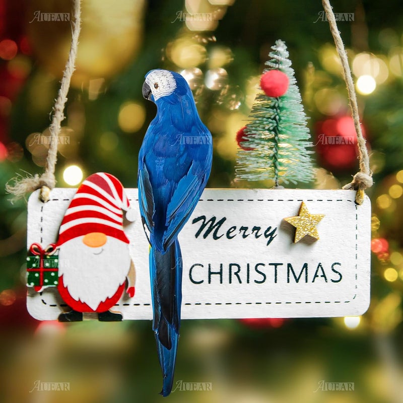 AUEAR, 17.7 Inch Blue Artificial Birds Realistic Big Parrot with Lifelike Feathered Decor Ornament Model for Decoration Craft - Image 2
