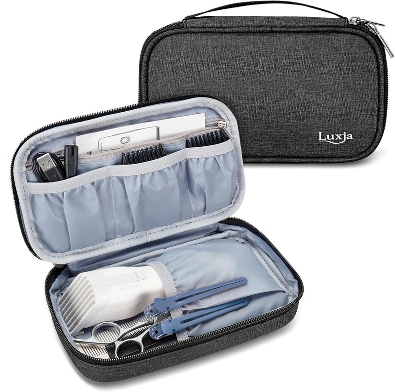 حقيبة لقص الشعر LUXJA للرجال لمجموعات قص الشعر حقيبة لقص الشعر اللاسلكي مناسبة للاستخدام المنزلي أو السفر حقيبة فقط سوداء