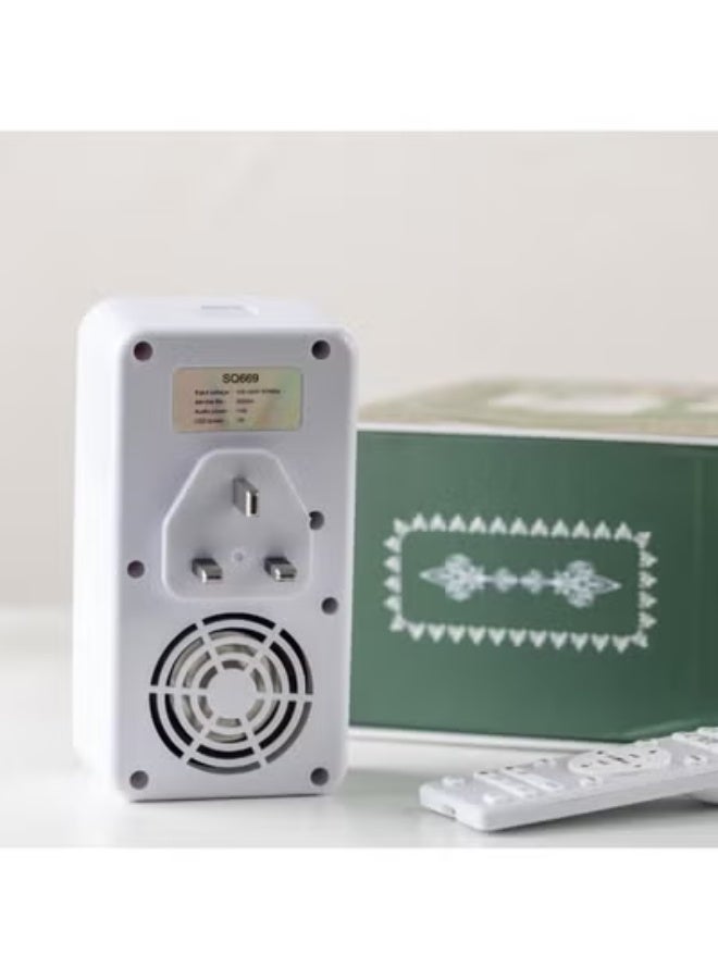 Original SQ669 Smart Wall Plug-in Quran Speaker, App & Remote Control, Bluetooth Connectivity, 16 Reciters & 18 Translations, White - Image 2