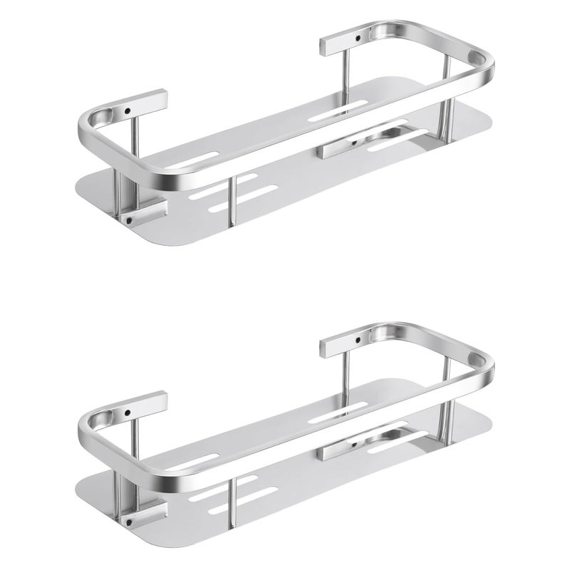 aitchcy Stainless Steel 304 Grade Bathroom Shelf, Kitchen Shelf, Bathroom Shelf and Rack, Multipurpose Shelf, Bathroom Accessories (Pack of 2) Rectangular Shelf for Bathroom & Kitchen - Image 1