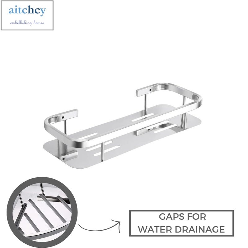 aitchcy Stainless Steel 304 Grade Bathroom Shelf, Kitchen Shelf, Bathroom Shelf and Rack, Multipurpose Shelf, Bathroom Accessories (Pack of 2) Rectangular Shelf for Bathroom & Kitchen - Image 5