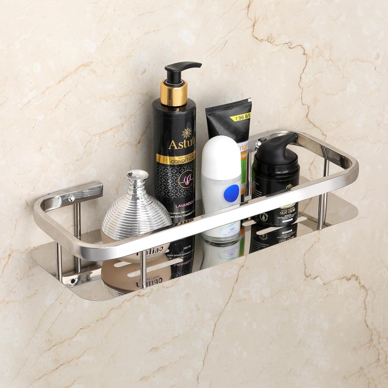 aitchcy Stainless Steel 304 Grade Bathroom Shelf, Kitchen Shelf, Bathroom Shelf and Rack, Multipurpose Shelf, Bathroom Accessories (Pack of 2) Rectangular Shelf for Bathroom & Kitchen - Image 2