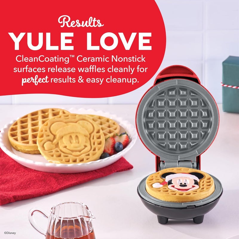 Dash Disney Mickey Mouse Santa Mini Waffle Maker - Electric Waffle Maker for Creative, Homemade Treats - Features Built-In Cord Wrap & Pre-Heating Indicator Light - Image 3