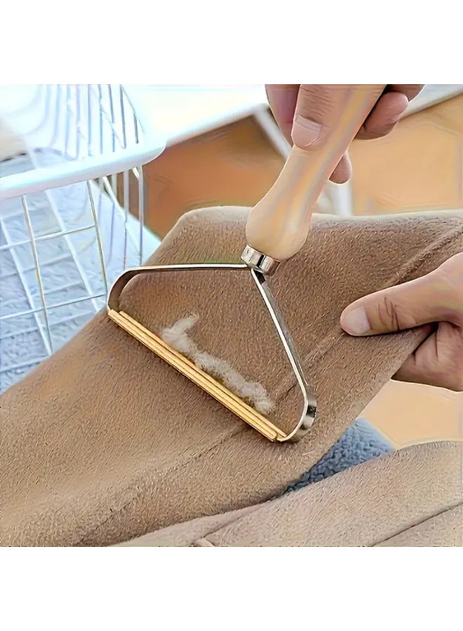 Wooden Manual Hair Remover Portable Pet Shaver for Sweaters Fleece Jackets Sofas - Image 1