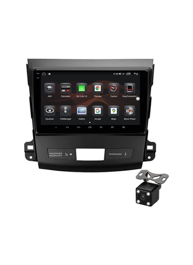 SHEZA STAR Android Car Stereo for Mitsubishi Outlander 2005 To 2013 6GB RAM 128GB ROM MirrorLink 4G Support Support SIM Card, Apple Carplay, WiFi BT, 9 Inch 2.5D IPS Touch Screen with Backup Camera Included  - Image 1