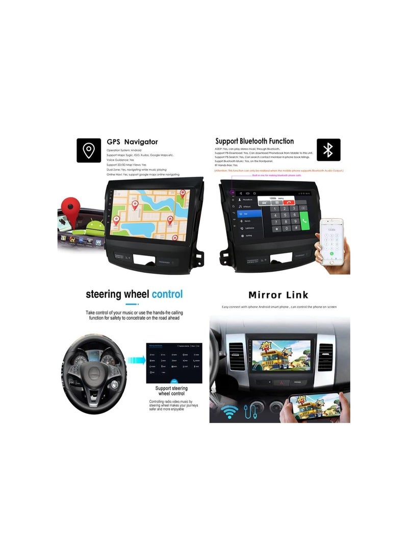 SHEZA STAR Android Car Stereo for Mitsubishi Outlander 2005 To 2013 6GB RAM 128GB ROM MirrorLink 4G Support Support SIM Card, Apple Carplay, WiFi BT, 9 Inch 2.5D IPS Touch Screen with Backup Camera Included  - Image 2