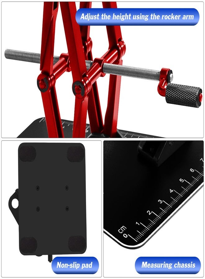 حامل إصلاح سيارات التحكم عن بعد من الألومنيوم، مزود بصينية براغي، مناسب لسيارات Traxxas TRX4 و Axial و Arrma و Redcat و Losi بمقياس 1/8 و 1/10 و 1/12، طقم أدوات (أسود) - Image 4