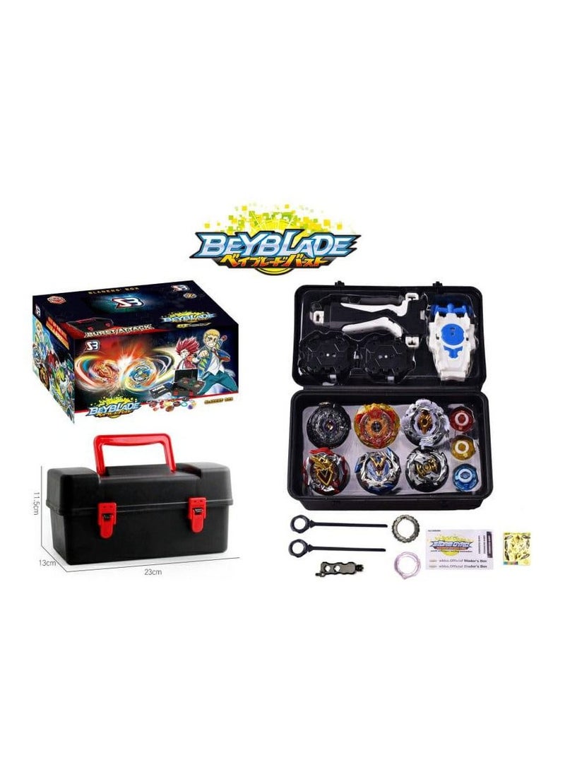 Generic - BeyBtatle Burst Gyro Blade Toy Set 12 Spinning Tops 1x Launcher LR Left Right Spin DB Layer System and 1 Two-Way Transmitter Metal Fusion Attack Top Battling Game with Portable Box Gift for Ages 6+ - Image 1