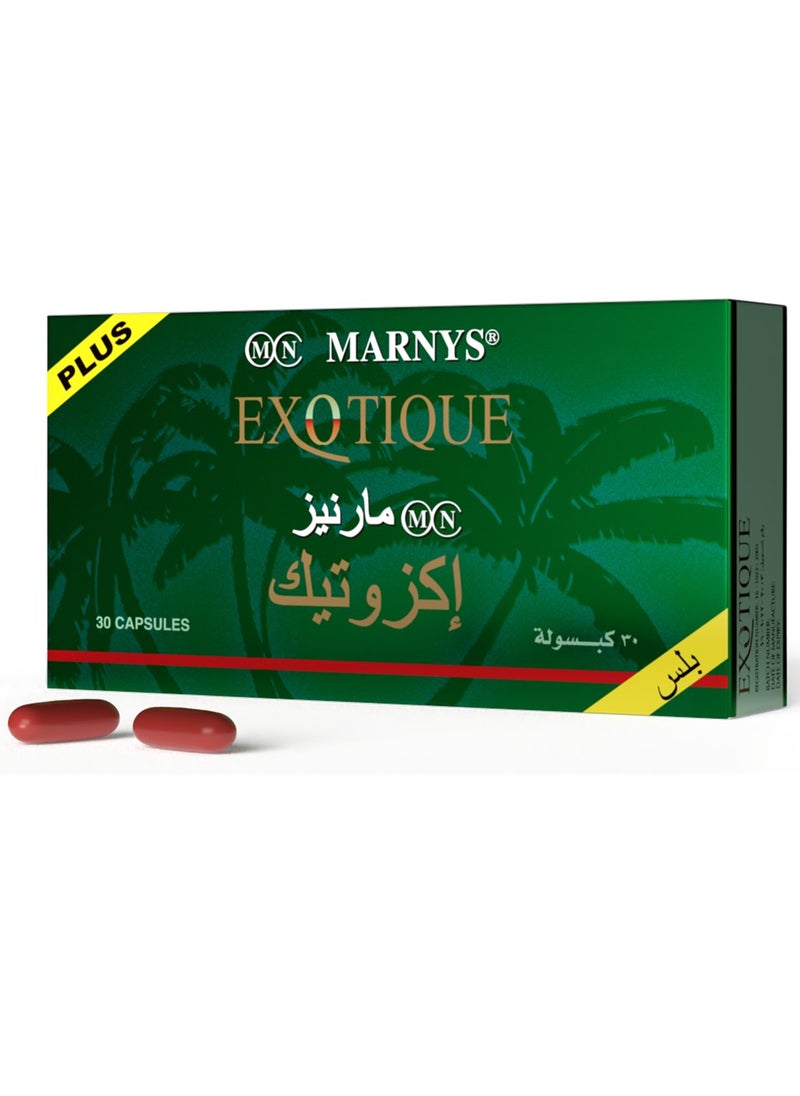Exotique Plus - 30 Capsules -  (Royal Jelly, Korean Ginseng, Siberian Ginseng, L-Arginineو, Taurine, Guarana and Creatine)