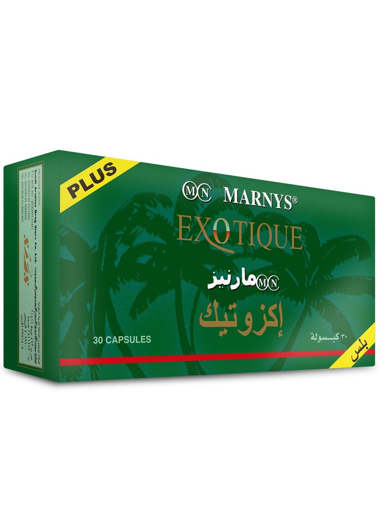 MARNYS Exotique Plus - 30 Capsules - (Royal Jelly, Korean Ginseng, Siberian Ginseng, L-Arginine, Taurine, Guarana and Creatine) - Image 1