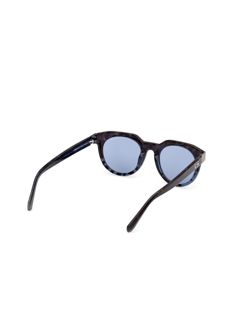 GUESS FULL RIM MALE ROUND BLUE ACETATE SUNGLASSES - Image 5