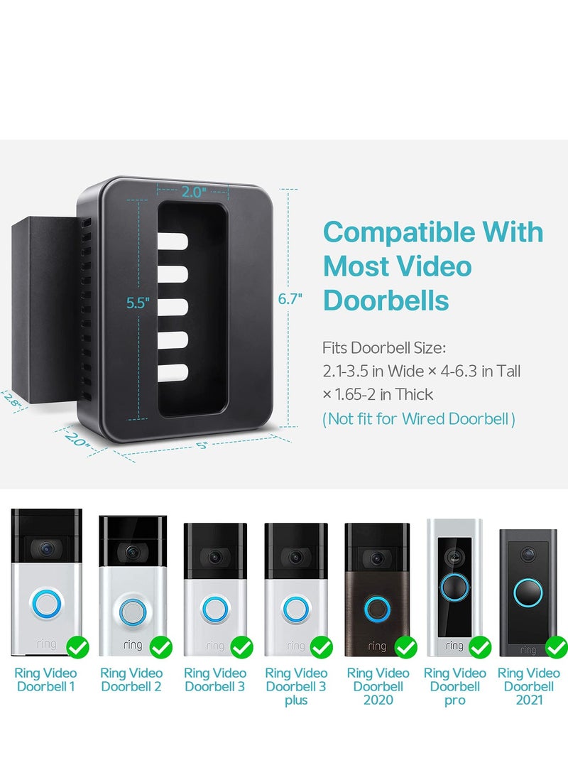 SYOSI Video Doorbell Door Mount for Ring Doorbell Mount for Apartment Doorbell No-Drill Mount Fit for Most Video Doorbell - Image 3