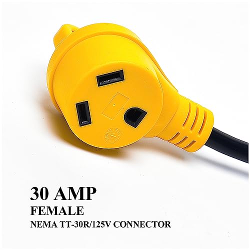 CAMPELIFY RV Camper Cord Adapter 15A Male to 30A Female 12inch Power Connector (CR1530) - Image 5