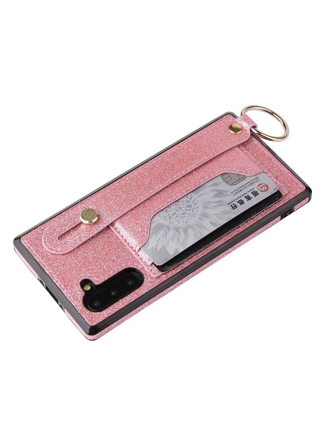 اس-توب جراب لهاتف Samsung Galaxy Note 10 مصنوع من مادة البولي يوريثان الحراري والبولي يوريثان اللامع المقاوم للصدمات مع حامل وفتحات للبطاقات وحزام معصم - Image 4