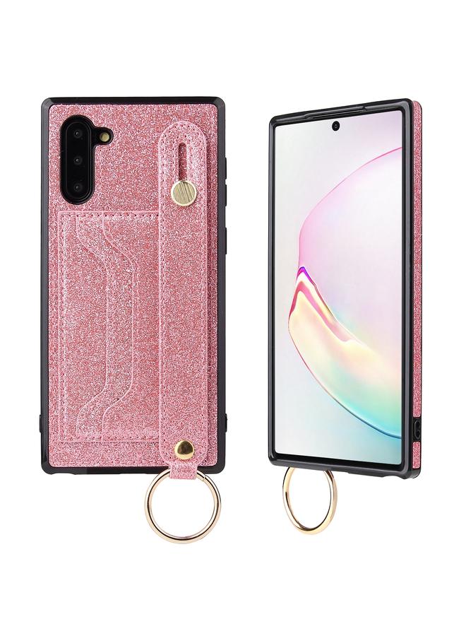 اس-توب جراب لهاتف Samsung Galaxy Note 10 مصنوع من مادة البولي يوريثان الحراري والبولي يوريثان اللامع المقاوم للصدمات مع حامل وفتحات للبطاقات وحزام معصم - Image 2