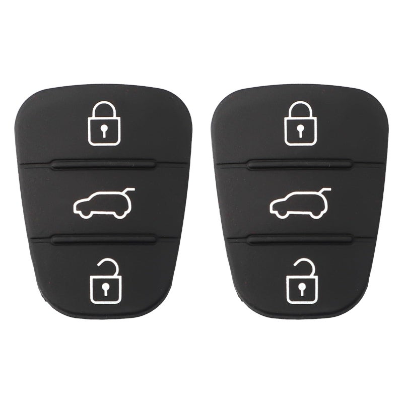 Black Rubber Remote Key Fob Case Cover Replacement 2 Pack 3 Buttons - Image 2