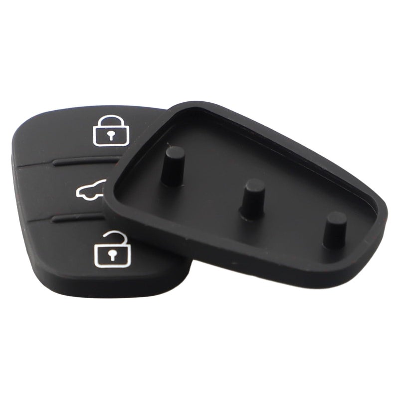 Black Rubber Remote Key Fob Case Cover Replacement 2 Pack 3 Buttons - Image 3