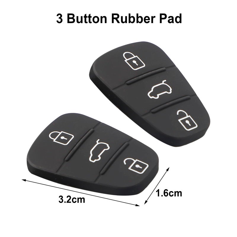 Black Rubber Remote Key Fob Case Cover Replacement 2 Pack 3 Buttons - Image 4
