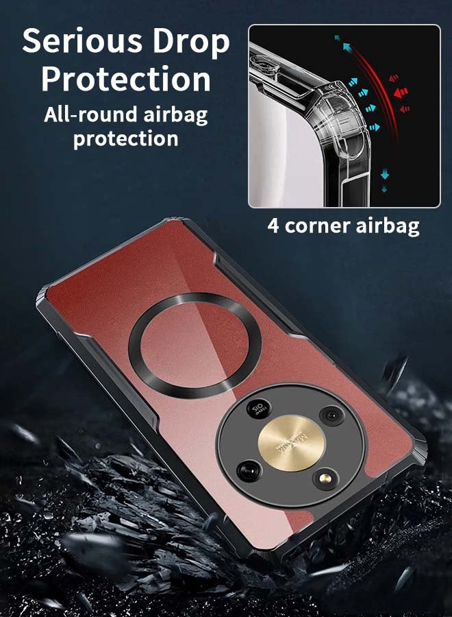 جراب مغناطيسي لهاتف Honor X9D، [متوافق مع MagSafe] [وسائد هوائية في الزوايا الأربع] [حواف ناعمة من مادة TPU ماصة للصدمات] [خفيف الوزن ونحيف] غطاء حماية من السقوط مصنوع من مادة TPU والأكريليك لهاتف Honor X9D 5G بشاشة 6.79 بوصة، أسود - Image 2