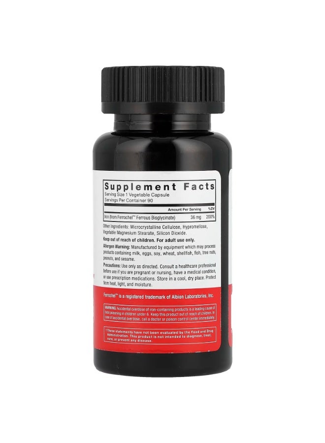 Force Factor Iron with Ferrochel™, 36 mg, 90 Vegetable Capsules - Image 2