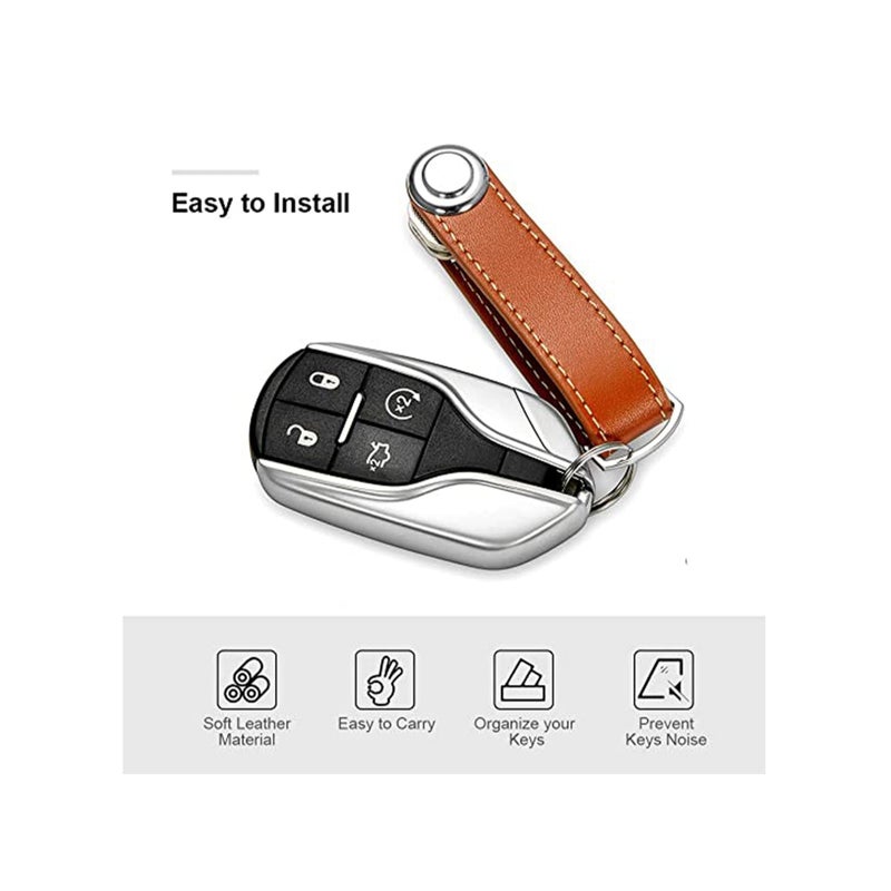 Zikra Smart Key Organizer Compact Key Holder Leather Keychain Folding Pocket Key Holder Chain - Image 3