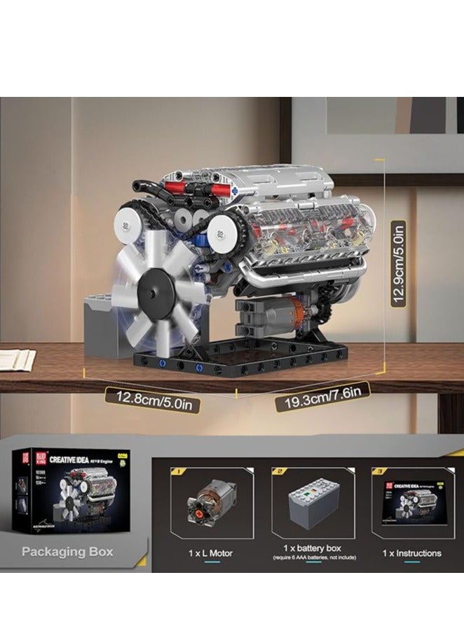 YU XING 10088 V8 Engine Model Building Kit 535 PCS DIY Working Mini Engine Construction Toy STEM Educational Project For Adults Kids Boys Girls Mechanical Engineering Blocks - Image 5