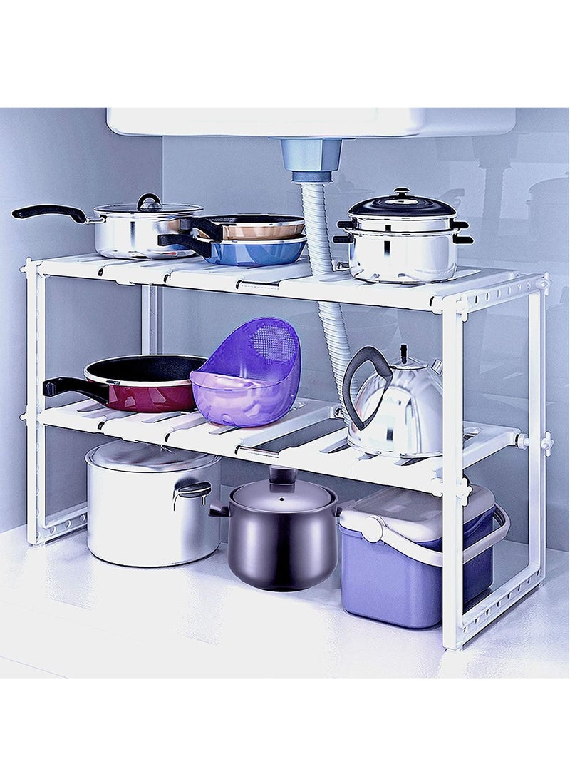 Generic - 2 Tiers Expandable Kitchen Organizer, Multi-Functional Shelf Cabinet, Expandable Space Saving Rack - Image 1