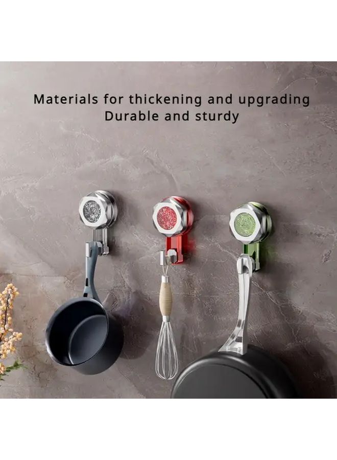 Red Suction Cup Hook No Drill Load Bearing Wall Mount For Bathroom Kitchen Storage - Image 4