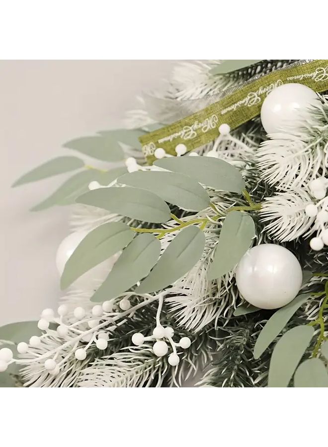 White PE Christmas Flower Hanging Tree Artificial Holiday Swag Decoration - Image 4