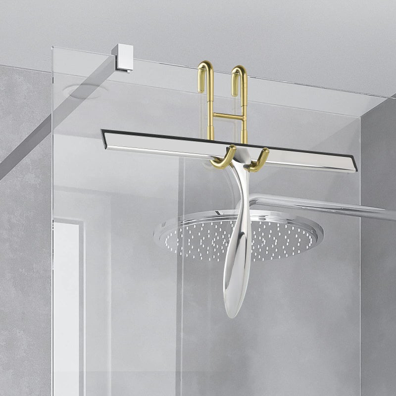 Simtive Squeegee Hooks for Towel Bathroom Frameless Glass Shower Door (2-Pack), Gold - Image 5