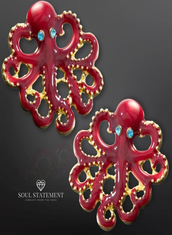 Soul Statement Steampunk Jewelry: Unique Octopus Funky Earrings for Women Nautical Statement Festival Earring Galentines Gift Set for Women, Teens - Image 3