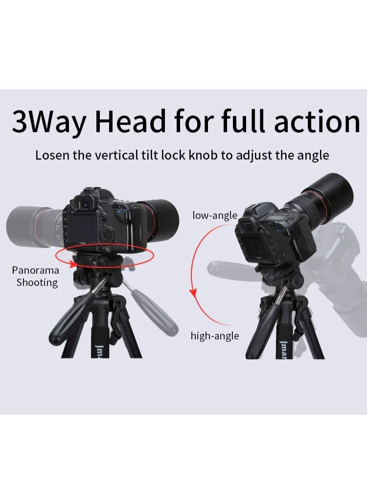 Professional Tripod for Digital Cameras and DSLRs KP-2234 , Sturdy Aluminum Base, 360° Rotation for Precise Panoramic Shooting, Sleek and Lightweight Design, Compatible with Most Cameras , Ideal for Photographers, Vloggers, and Content Creators - Black