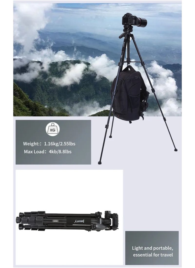 Professional Tripod for Digital Cameras and DSLRs KP-2234 , Sturdy Aluminum Base, 360° Rotation for Precise Panoramic Shooting, Sleek and Lightweight Design, Compatible with Most Cameras , Ideal for Photographers, Vloggers, and Content Creators - Black