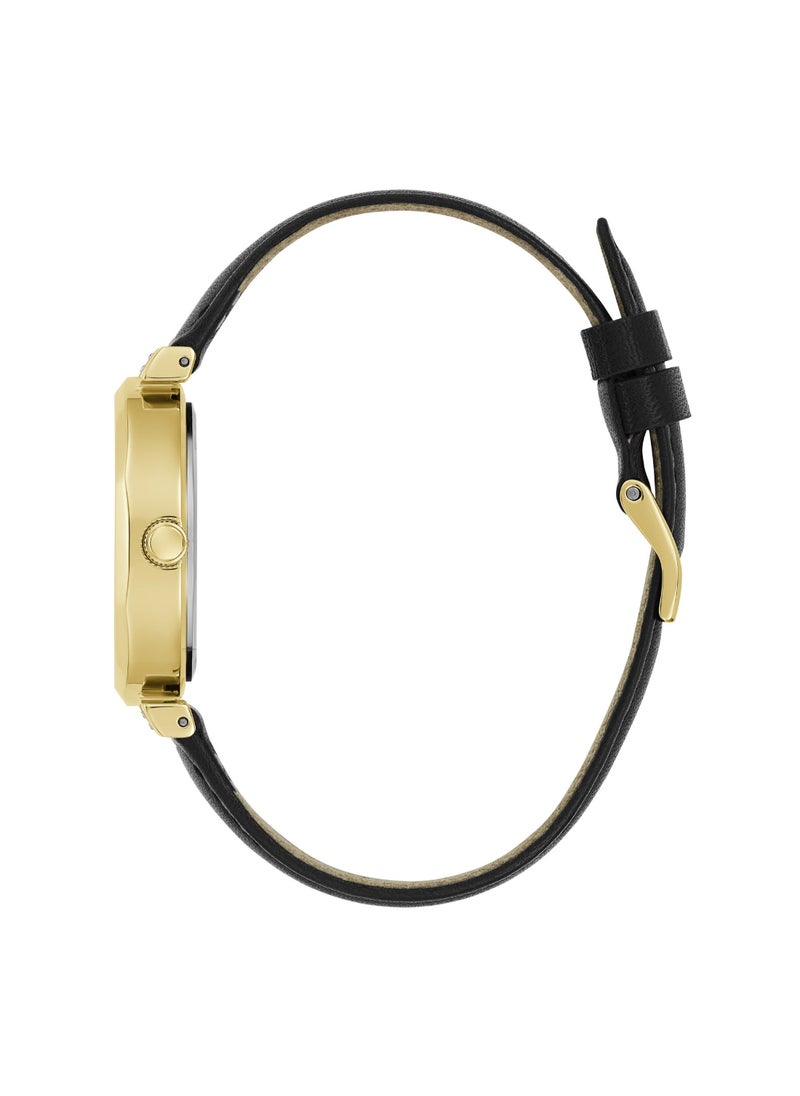 GUESS Guess Women's 34mm Gold Rumour Black Leather Quartz Watch GW0689L2  - Image 3