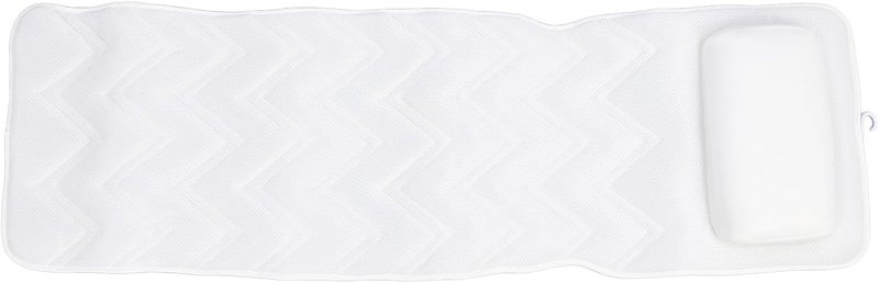 Ejoyous Full Body Bath Pillow Spa Bathtub Pillow with Anti Slip Suction Cups Luxury Bath Cushion Mat for Tub White Polyester NeckBack Support Comfortable Spa Experience - Image 1