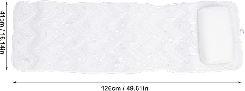 Ejoyous Full Body Bath Pillow Spa Bathtub Pillow with Anti Slip Suction Cups Luxury Bath Cushion Mat for Tub White Polyester NeckBack Support Comfortable Spa Experience - Image 5