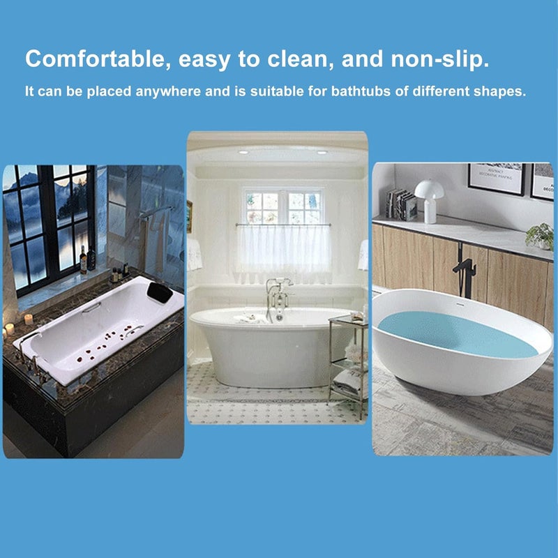 Ejoyous Full Body Bath Pillow Spa Bathtub Pillow with Anti Slip Suction Cups Luxury Bath Cushion Mat for Tub White Polyester NeckBack Support Comfortable Spa Experience - Image 2